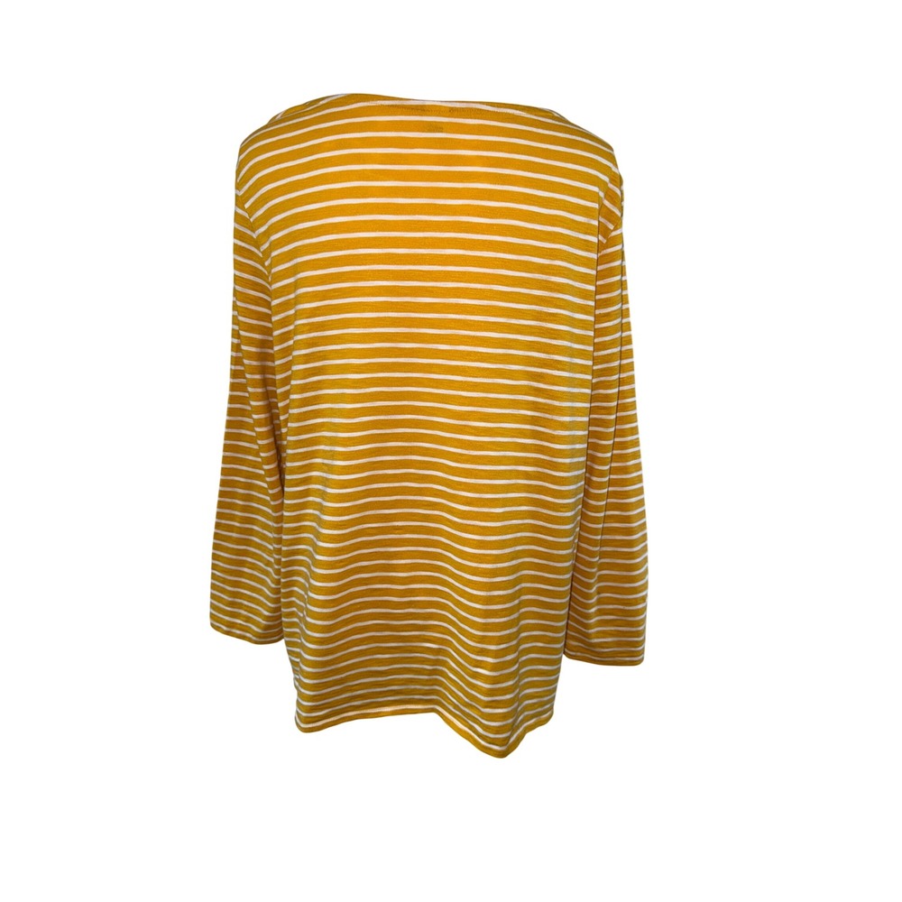 Upcycled Dolly Parton Yellow/White Striped Tie Front XL - Picture 3 of 6